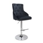 Isabella Brushed Velvet Black Bar Stool