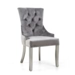 Freya Brushed Velvet Grey Accent Chair - KD