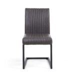 Ruby Cantilever Leather Effect Grey Dining Chair