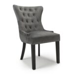 Sienna  Ring Back Brushed Velvet Black Accent Chair