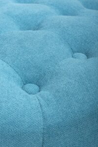 Florence Small Round Turquoise Blue Pouffe - Image 4