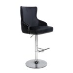 Ellie Brushed Velvet Black Bar Stool
