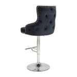 Ellie Brushed Velvet Black Bar Stool - Image 2