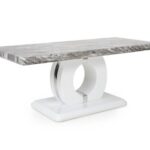 Maisie Marble Effect Top High Gloss Grey/White Coffee Table