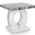 Maisie Marble Effect Top High Gloss Grey/White Side (Lamp)