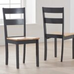 Darcy Solid Hardwood & Painted Dining Chairs (Pairs) - LIGHT Oak & DARK Grey (USE ONLY WITH PT30185 & PT30183)