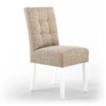 Sophia  Stitched Waffle Back Tweed Oatmeal Dining Chair