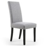 Evie Stud Detail Linen Effect Steel Grey Dining Chair