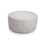 Isabelle Large Round Light Grey Pouffe