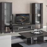 MYSTIC Grey Birch Modern TV and Media Living Room Set