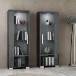 MYSTIC Grey Birch Italian 1 Door Display Cabinet