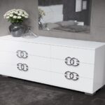 ROSALIE White High Gloss Italian 6 Drawer Chest