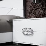 ROSALIE White High Gloss Italian 2 Drawer Bedside Cabinet