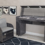 MYSTIC Grey Birch Italian Vanity Dressing Table + Chair