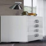 ROSALIE White High Gloss Italian 5 Drawer Chest