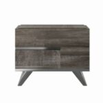 ROWAN Vintage Oak High Gloss Italian Bedside Cabinet