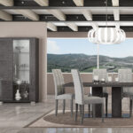 MYSTIC Grey Birch Italian 2 Door Display Cabinet