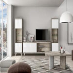 PAIGE Stone Effect Italian 1 Door Display Cabinet