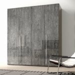 MYSTIC Grey Birch Italian 4 Door Wardrobe