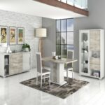 MARIAH  2 Door 2 Drawers Glass Cabinet