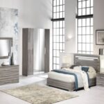 PAYTON  High Gloss 4 Door Wardrobe With 2 Mirrored Doors