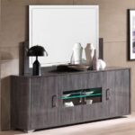 LUXOR Grey 4 Door Sideboard With LED Light