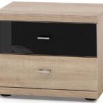 DFG MIRO  Bedside cabinets, 2 drawers, height 41 cm(Sliding feet in black)