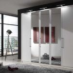 DFG BERN Hinged-door wardrobes (Wooden doors in carcase colour - glass doors in Pebble Grey - Graphite)