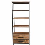 SAIRA   Bookcase 2 Drawer- Sawn Finish