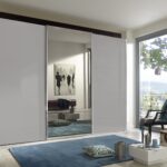 DFG SOHO Sliding-door wardrobes, Height 217 cm.(Crystal Mirrored Doors- Glass doors in white,graphite, champagne,pebble grey)