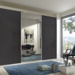 DFG SOHO Sliding-door wardrobes, Height 217 cm.(Wooden doors in carcase colour-  Glass doors in white,graphite, champagne,pebble grey)