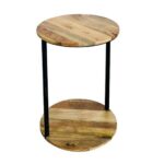 BRINDA  Double Round Top Table  - Light Finish