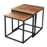 SAIRA Nest of 2 Tables - Sawn Finish