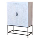ADVIKA  Tall Cabinet- Iron Base