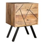 GEETIKA 2  Drawer Bedside - Iron Base