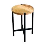 BRINDA  Iron base Plain Round Stool - Large