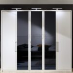 DFG BERN Hinged-door wardrobes (Wooden doors in carcase colour and glass doors in white)
