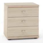 DFG MIRO Bedside cabinets, 3 Drawers, height 57 cm(Sliding feet in black)