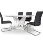 PEARL   Dining Sets –  Marble Effect Medium & 4 Callisto Leather Effect