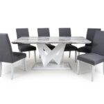 PEARL Dining Sets – Marble Effect Large & 6 Rodeo Linen Effect