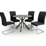 CRYSTAL –  Grey Round & 4 Callisto Leather Effect