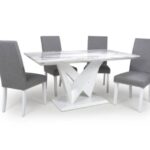 PEARL Dining Sets – Marble Effect Medium & 4 Rodeo Linen Effect