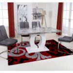 JUPITER Dining Sets – Marble Effect Medium & 4 Triton Linen Effect