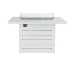 MALIA Bar Table with Firepit	- White with Patterned Top
