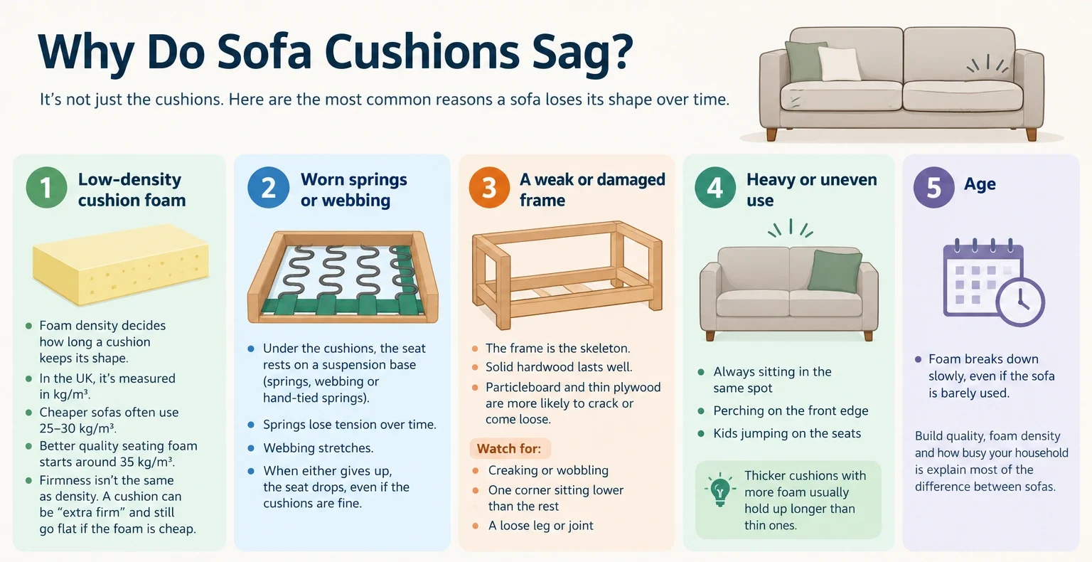 Why is my sofa sagging? Common causes