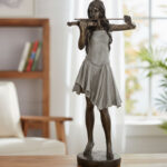 Lady Violinist Sculpture with Resting Pose