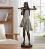 Lady Violinist Sculpture with Resting Pose