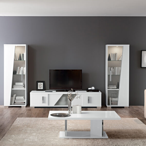 Roma White 4 Door Small TV Unit