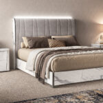 Nova White Upholstered Bed