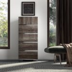 Romola Vintage Oak 5 Drawer Tall Chest